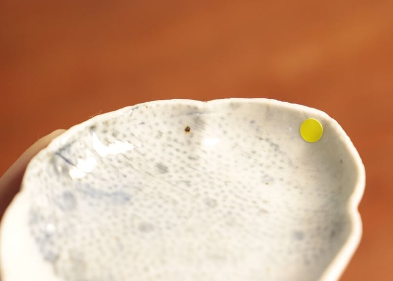 江戸中期紙刷古印判小花散らし図菱形豆皿 小ホツ二箇所④ | 吉祥寺PukuPuku