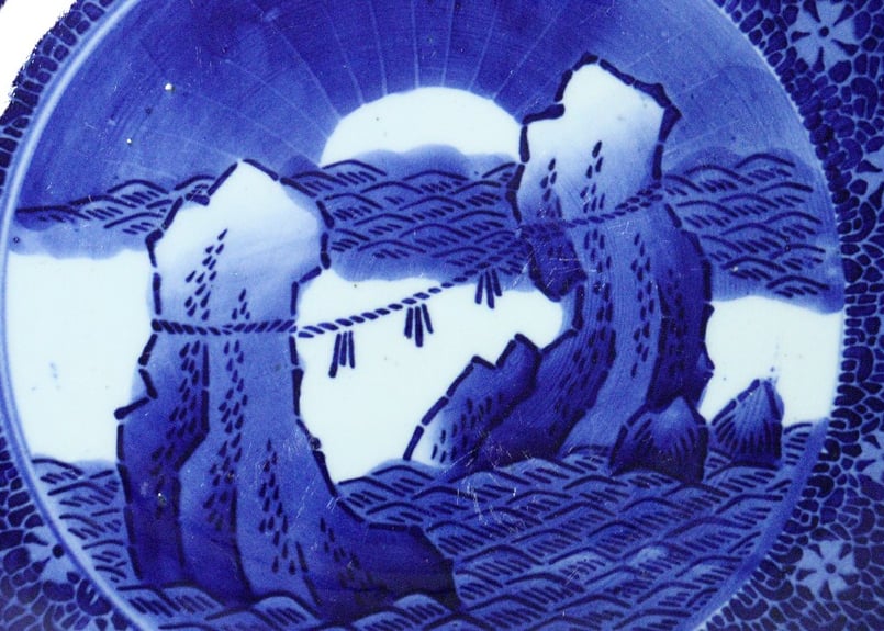 明治前期紙刷夫婦岩図尺皿 少甘手 | 吉祥寺PukuPuku