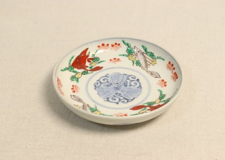 明治前期色絵魚図小皿