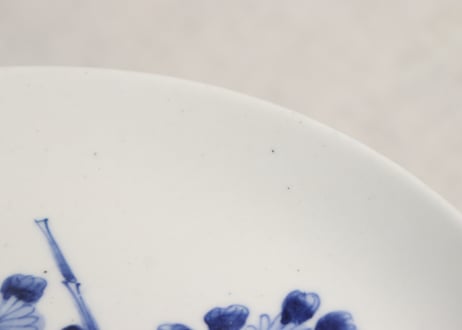 明治前期染付菊図7寸皿