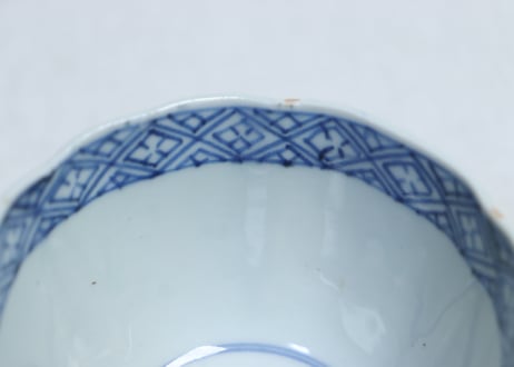 江戸幕末染付蛸唐草図通り物向付