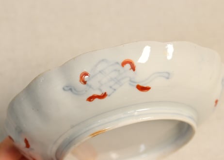明治前期色絵菊と梅図小皿①濃いめ