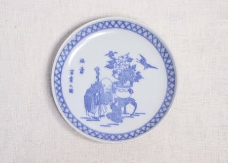 明治後期～大正銅判生花と人物図小皿