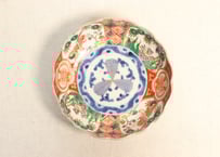 色絵　鶴亀松竹梅文五寸皿　五枚組　明治時代頃 色絵 鶴亀松竹梅文五寸皿 五枚組 明治時代頃