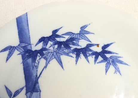明治後期～大正銅判竹と筍図7寸皿①