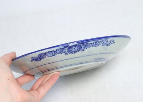 明治後期～大正紙刷微塵唐草図7寸皿