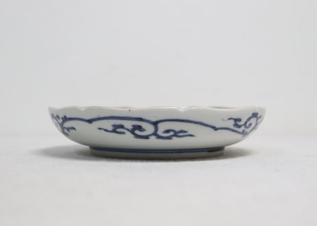 明治前期大聖寺焼色絵花図5寸皿②甘手