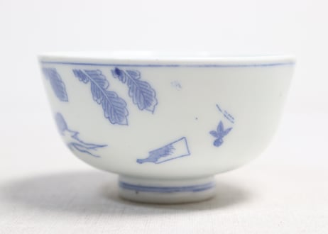 明治後期～大正銅判鼠大根図蓋茶碗③蓋小ニュウ