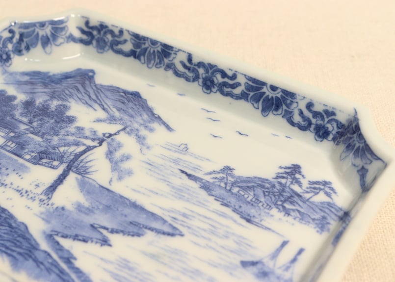 明治後期～大正銅判山水図長角皿② かたつき | 吉祥寺PukuPuku