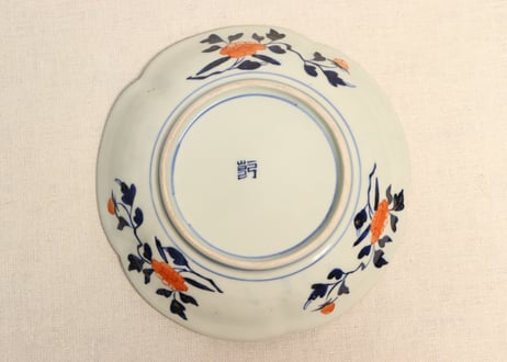 江戸後期色絵鳳凰と桜図五弁7寸皿 5客組