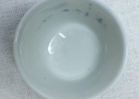 明治前期染付草花図煎茶碗