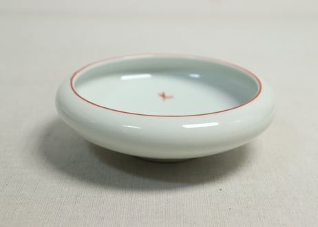 大正～昭和戦前色絵岩に牡丹図縁丸小鉢