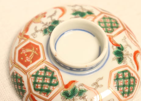 明治前期色絵桐と鳳凰図蓋茶碗