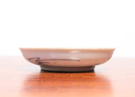 江戸中期色絵茄子図小皿　5客組