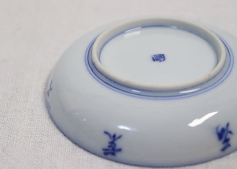 明治前期染付人物図小皿