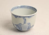 明治後期~大正染付山水図輪花向付