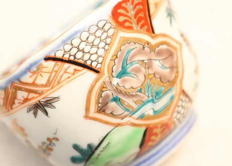 明治前期色絵松竹梅と鳥図向付