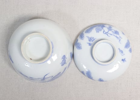 明治後期～大正銅判鼠大根図蓋茶碗②フリモノ