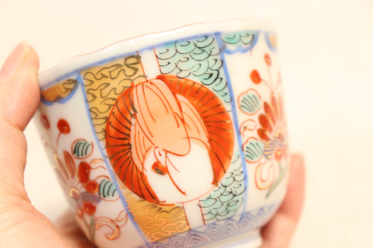 明治後期～大正色絵銅判鶴丸と牡丹図向付 | 吉祥寺PukuPuku