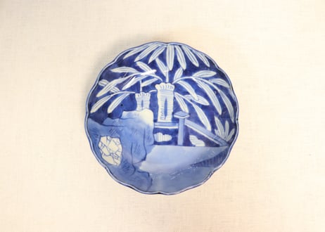 幕末〜明治期　上手　色絵風景画長皿　五客　絢爛豪華　緻密な絵付　古器を楽しむ 明治時代のアンティーク手描き色絵中鉢