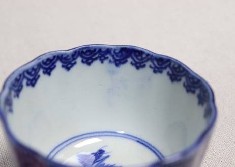 明治前期染付蛸唐草図向付