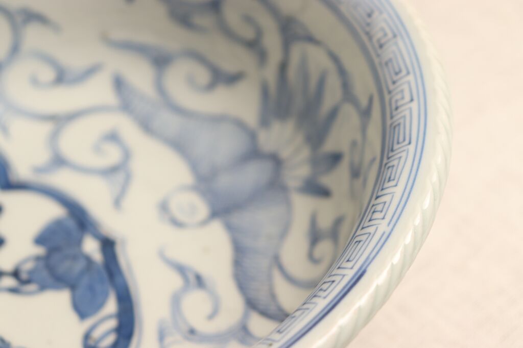 江戸幕末染付鳳凰と朝顔図7寸鉢 | 吉祥寺PukuPuku