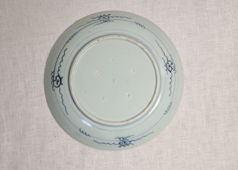 剌綉工藝品 松鶴 江戸幕末松鶴図尺皿 ムシクイ,少フリモノ | 吉祥寺PukuPuku