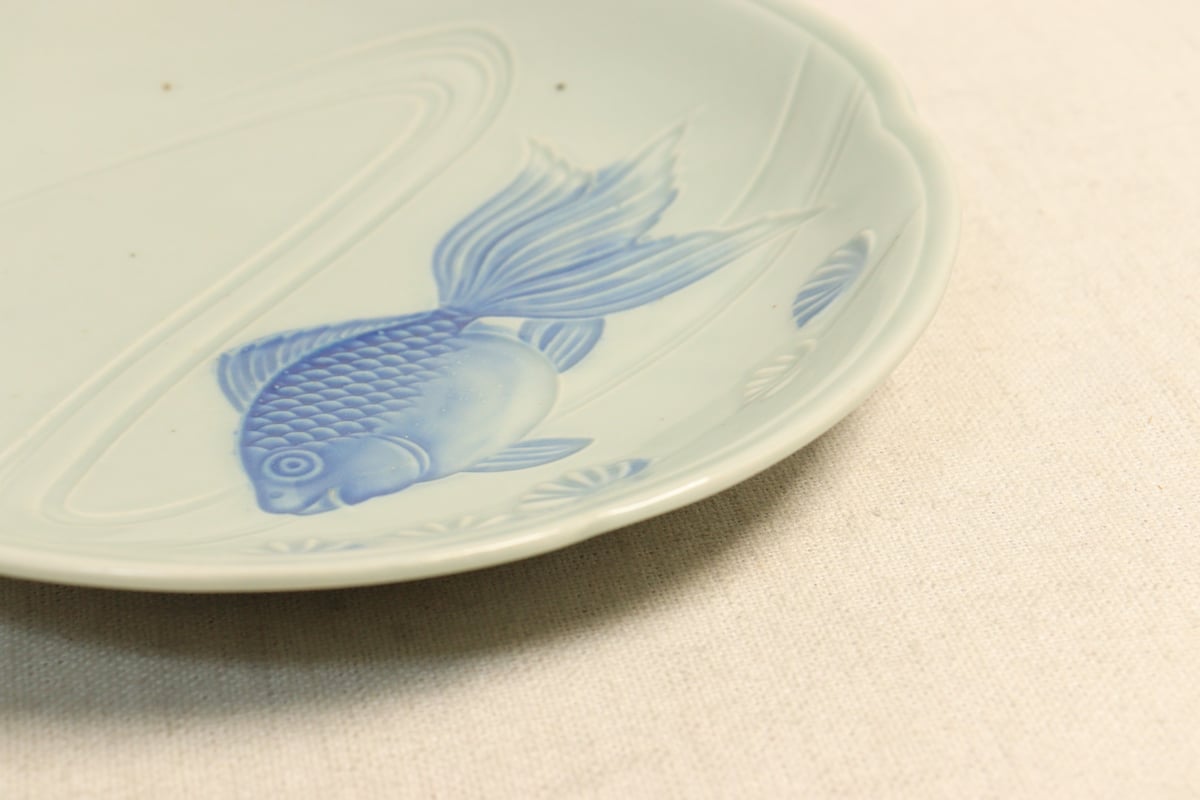 時代 染付 帆船模様 小皿 5枚 MO61107 時代 染付 帆船模様 小皿 5