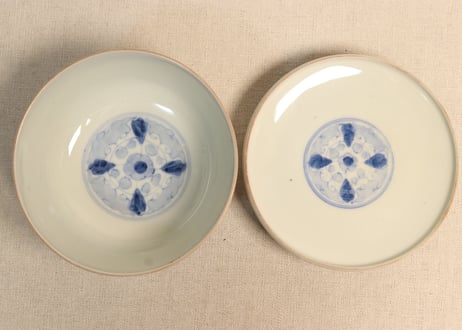 明治前期色絵柴垣に梅と龍図通り物蒸茶碗