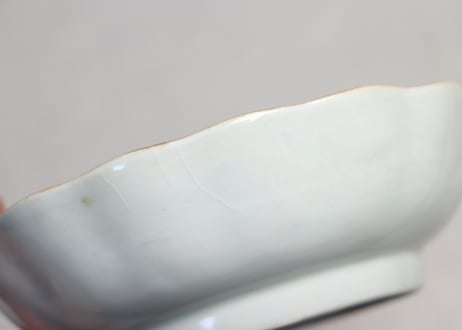 江戸幕末染付蔦花図なます皿 少甘手,窯傷