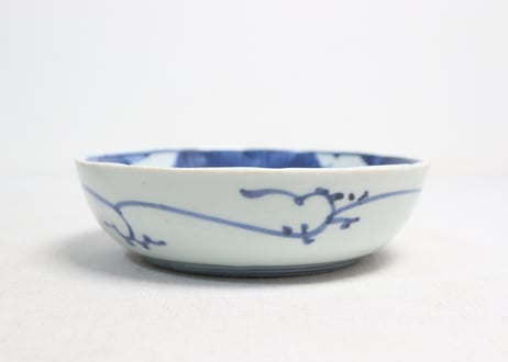 江戸中期染付菊図なます皿①甘手,小ホツ
