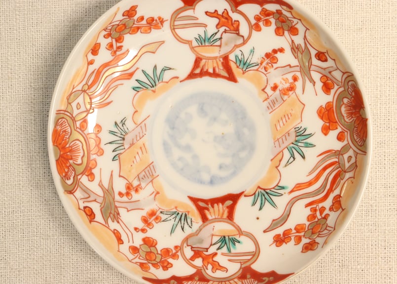 明治前期色絵梅に鶯図小皿 | 吉祥寺PukuPuku