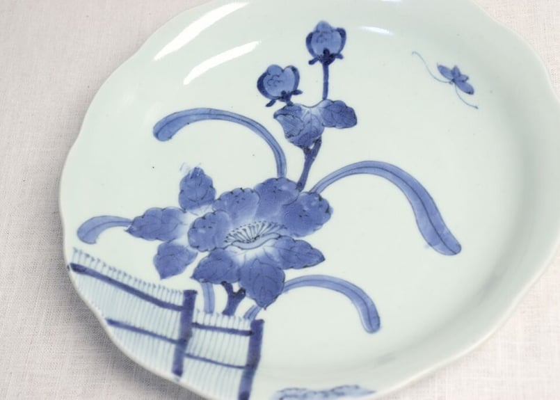 ♢骨董♢蝶の花形お皿5枚組♢江戸時代後期~♢ ♢骨董♢蝶の花形お皿5枚組♢江戸時代後期~♢