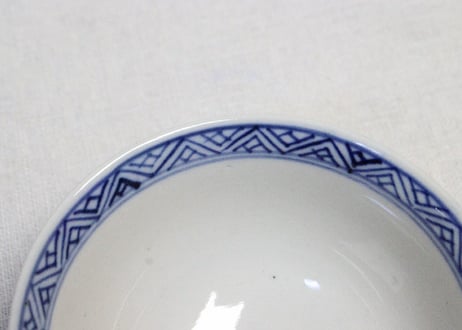 明治前期染付松竹梅図飯茶碗