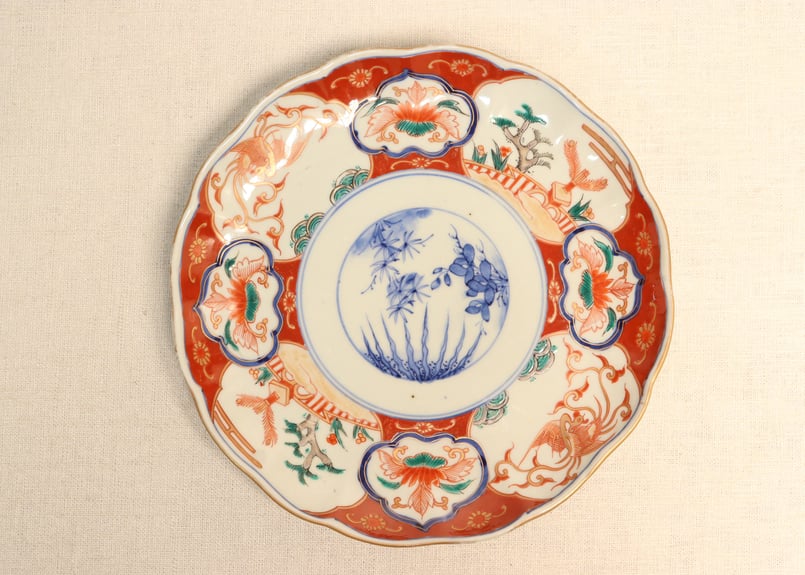 明治前期色絵鳳凰と蘇鉄図7寸皿 5客組 釉飛び有り | 吉祥寺PukuPuku