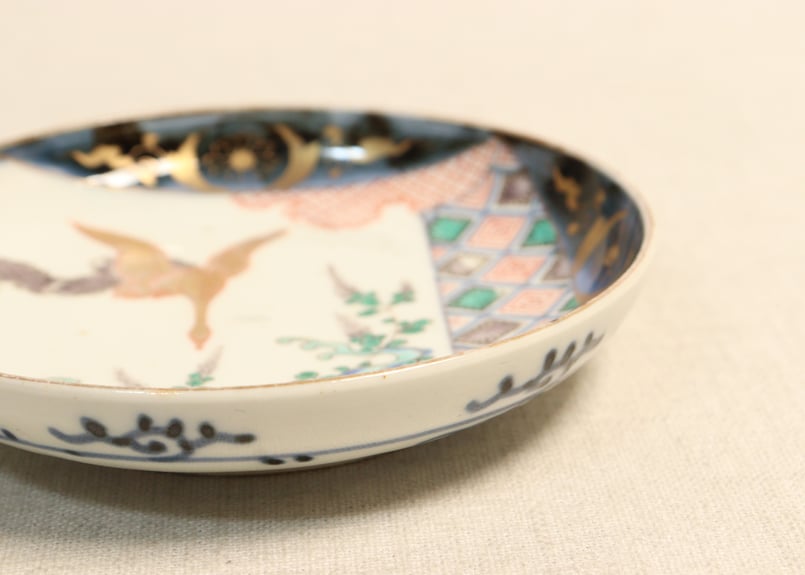 明治前期色絵流水に水鳥図小皿① | 吉祥寺PukuPuku