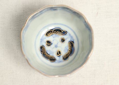 明治前期色絵梅と人物図向付①