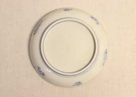 明治前期色絵梅と千鳥図５寸皿