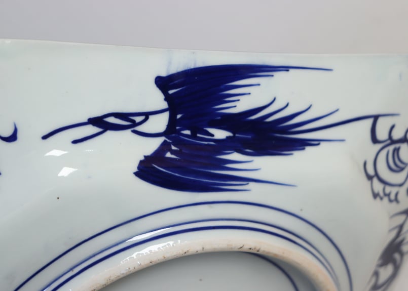 明治前期ベロ藍山水図角皿 ノミホツ | 吉祥寺PukuPuku