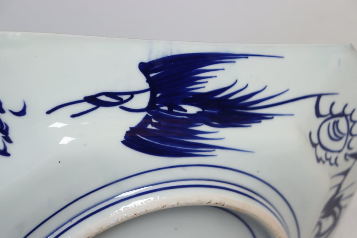 明治前期ベロ藍山水図角皿 ノミホツ | 吉祥寺PukuPuku