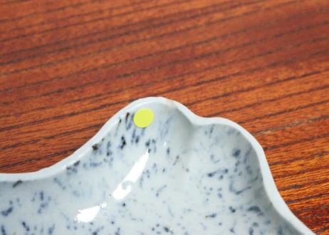 江戸中期紙刷古印判小紋図糸巻き型小皿③　小キズ