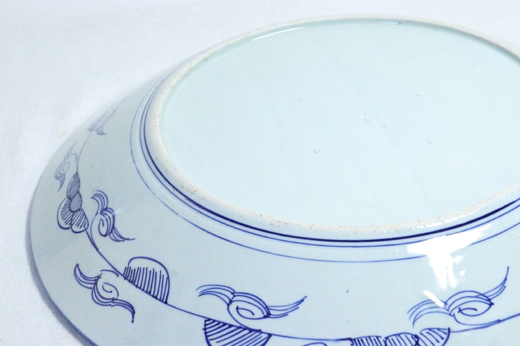 明治前期ベロ藍四方に花図尺3寸皿 | 吉祥寺PukuPuku