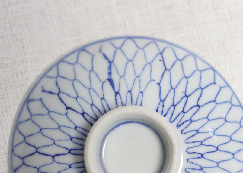 茶器 茶碗 茶托 昭和初期 染付 5脚 戦前 高砂 日本の骨董】昭和初期の唐金の茶托（ちゃたく）【5枚セット