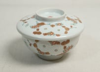 明治前期色絵三方菊図通り物蒸茶碗