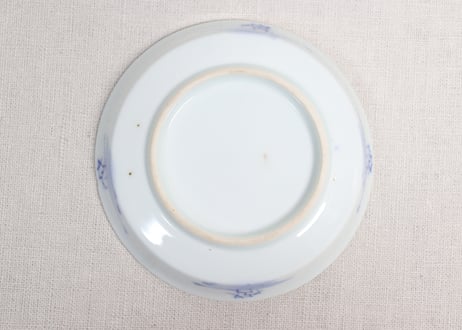 明治前期染付葵図縁立ち小皿