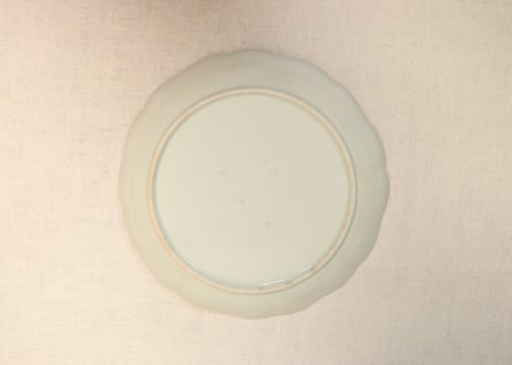 江戸幕末染付柳に牡丹図７寸皿①