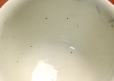 江戸中期染付八ツ橋図向付① 黒点