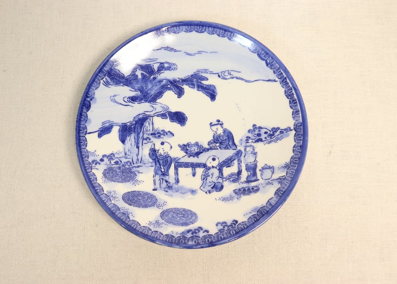 送料無料　幕末～明治　手書き達磨図小皿　径12.5ｃｍ 送料無料 幕末～明治 手書き達磨図小皿 径12.5cm 送料無料 幕末