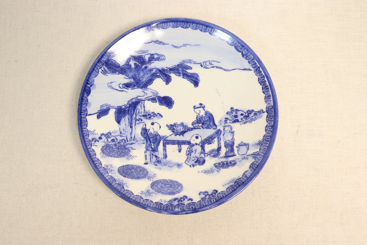明治前期紙刷唐子図7寸皿 | 吉祥寺PukuPuku
