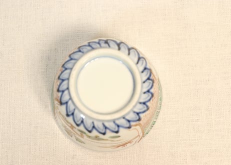 明治前期色絵弓矢と道具図向付
